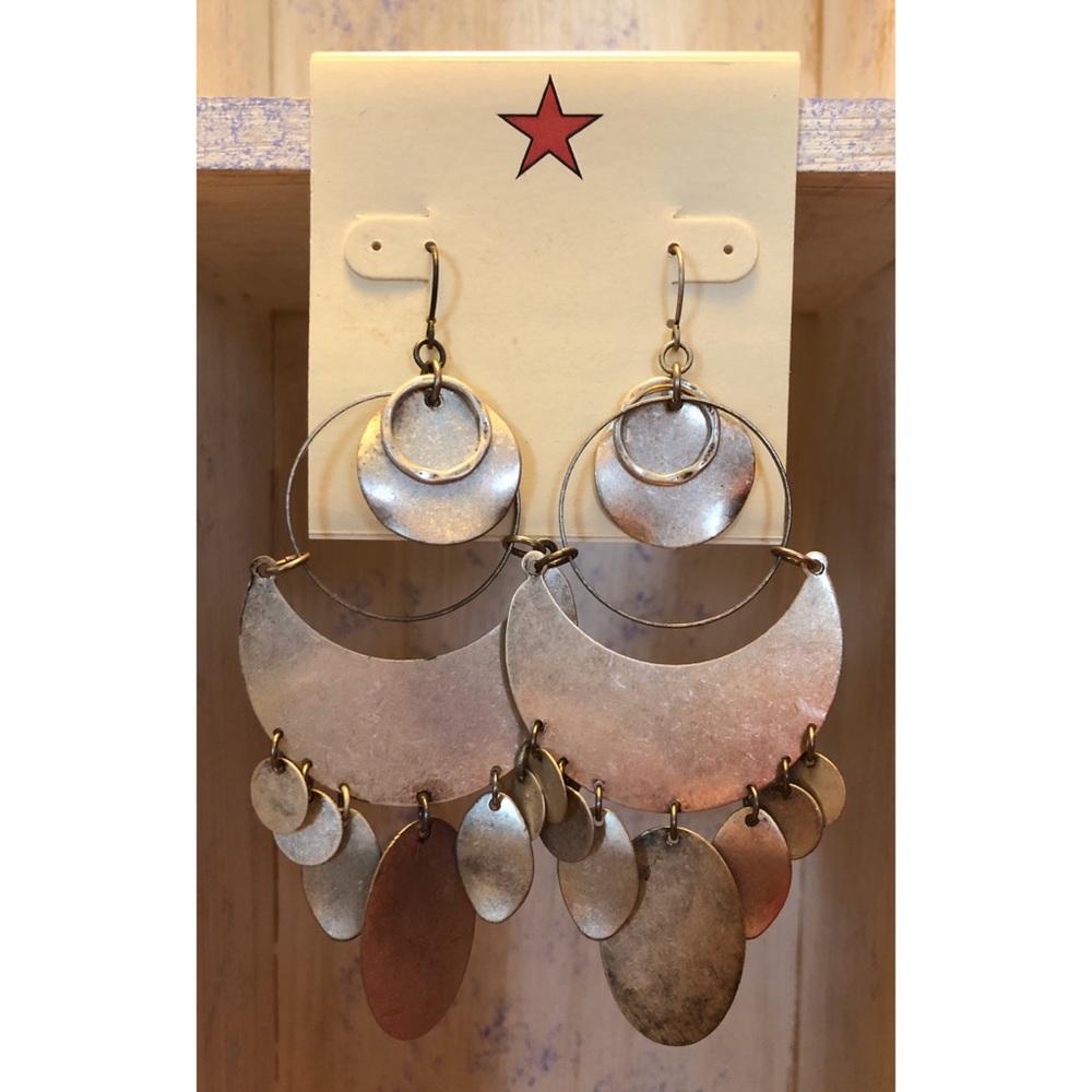 Boho Layered Metal Earrings